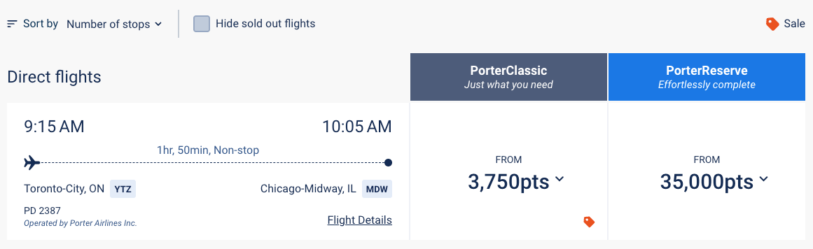 Screenshot 2025 10 27 at 10.45.45 AM Porter YTZ-MDW